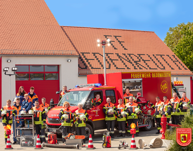 Die Aktiven der Freiwilligen Feuerwehr Oedenreuth - Aufnahme anlässlich der 125-Jahr-Feier